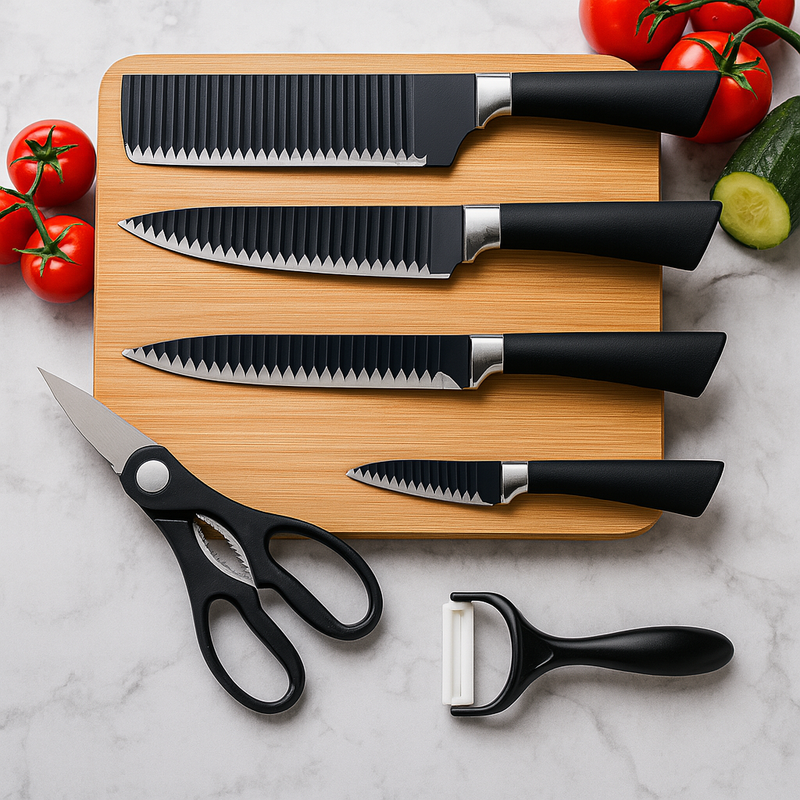 Jogo de Facas do Chef Profissional – Corte Preciso com Estilo e Sofisticação
