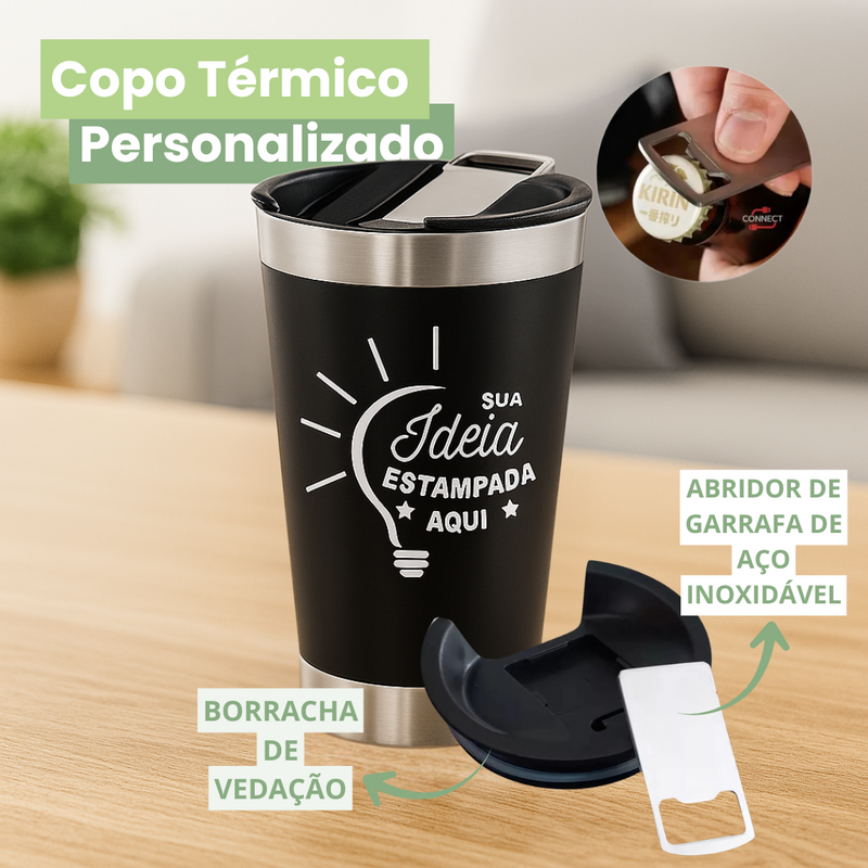 Kit Pai Conectado (Smartwatch D20 + FoneM10) + Copo Térmico PERSONALIZADO de BRINDE