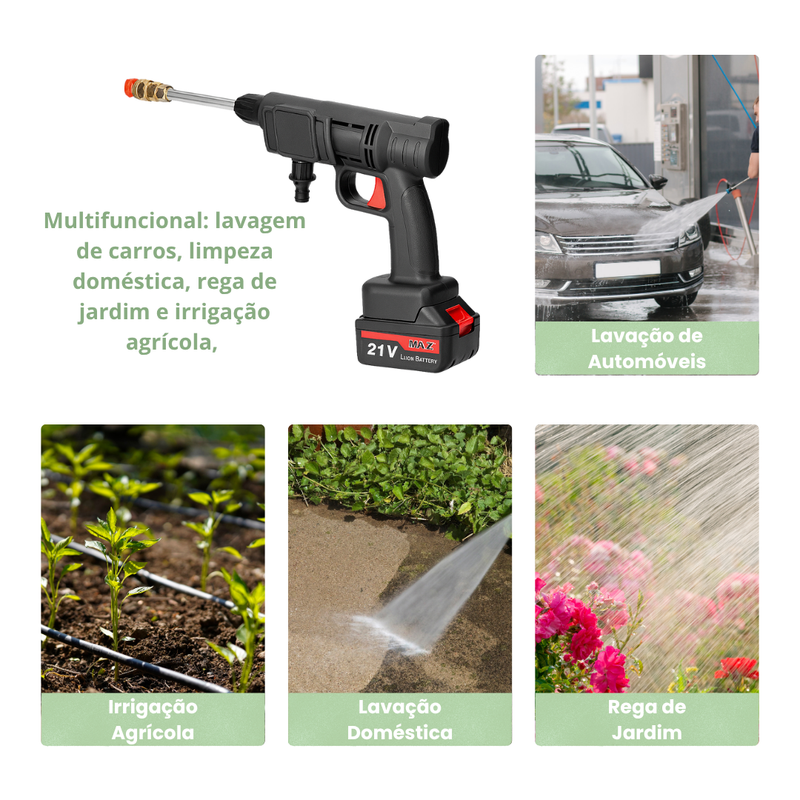Lavadora de Alta Pressão Sem Fio 1000W + Copo Térmico PERSONALIZADO