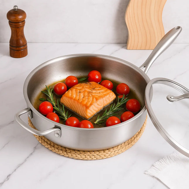 Frigideira Alta Supreme Inox com Tampa Bemorata