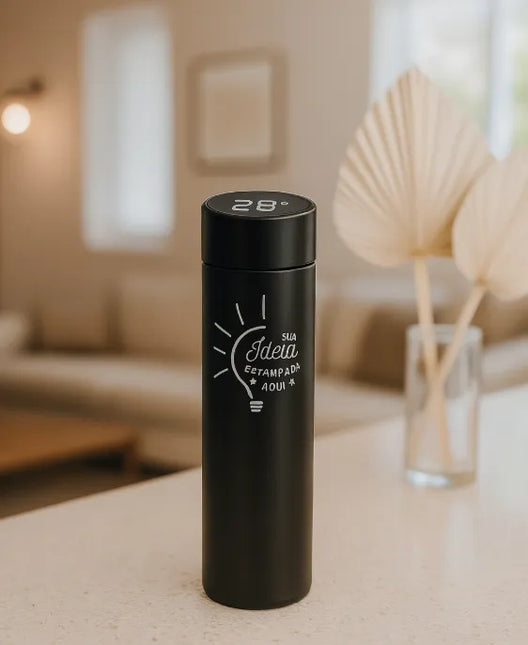 Garrafa Térmica Personalizada com LED e Termômetro – 500ml